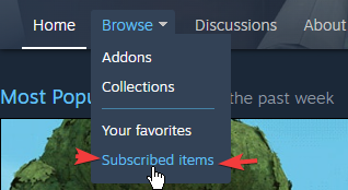 Workshop Browse Menu